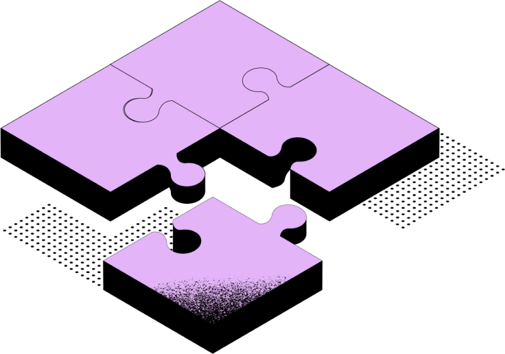 Jigsaw puzzle with piece detached