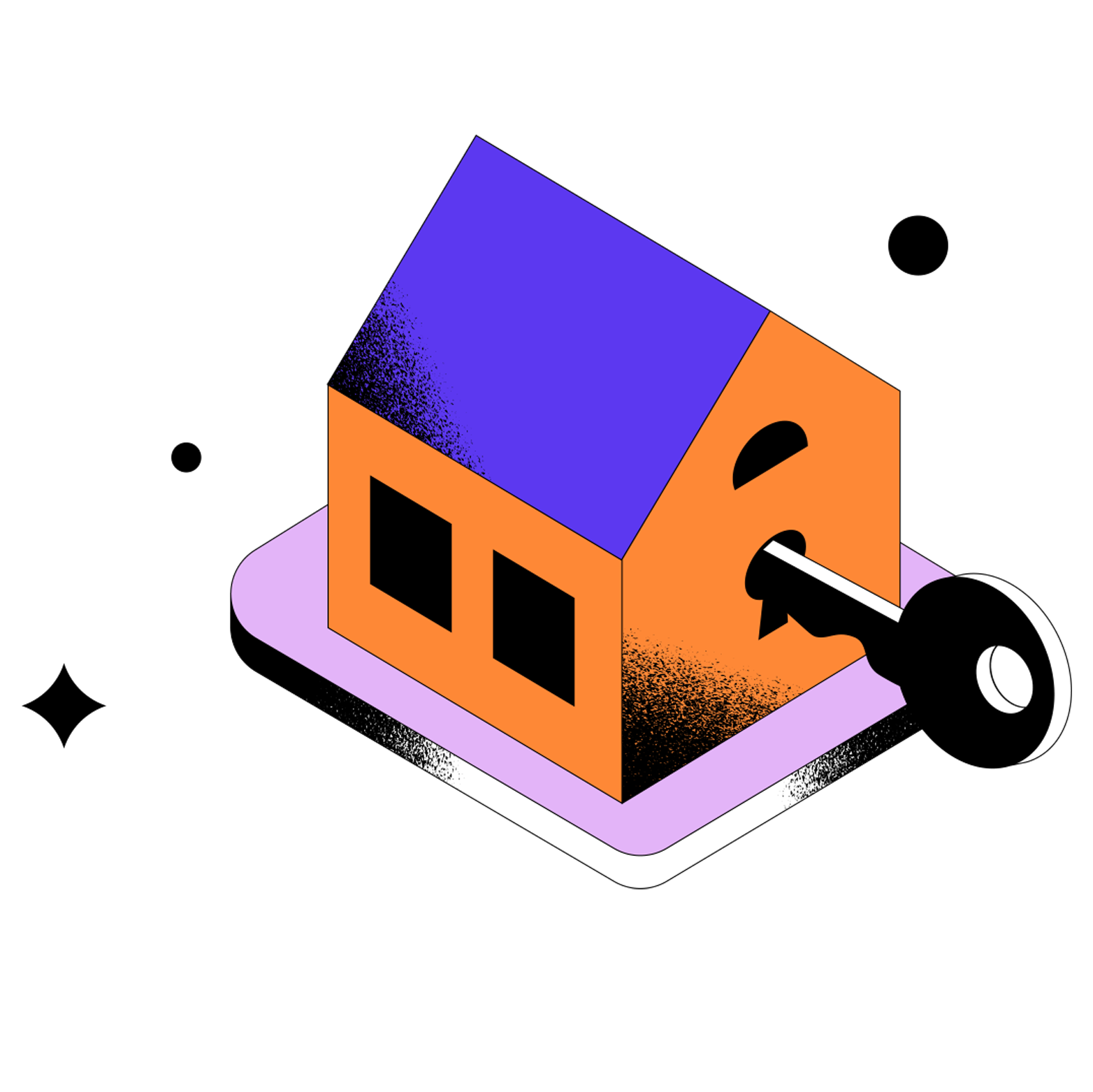 Home buyer, key in the door